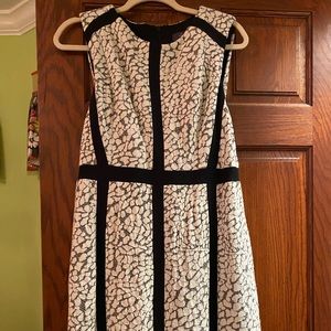 Black and White Floral Work Dress